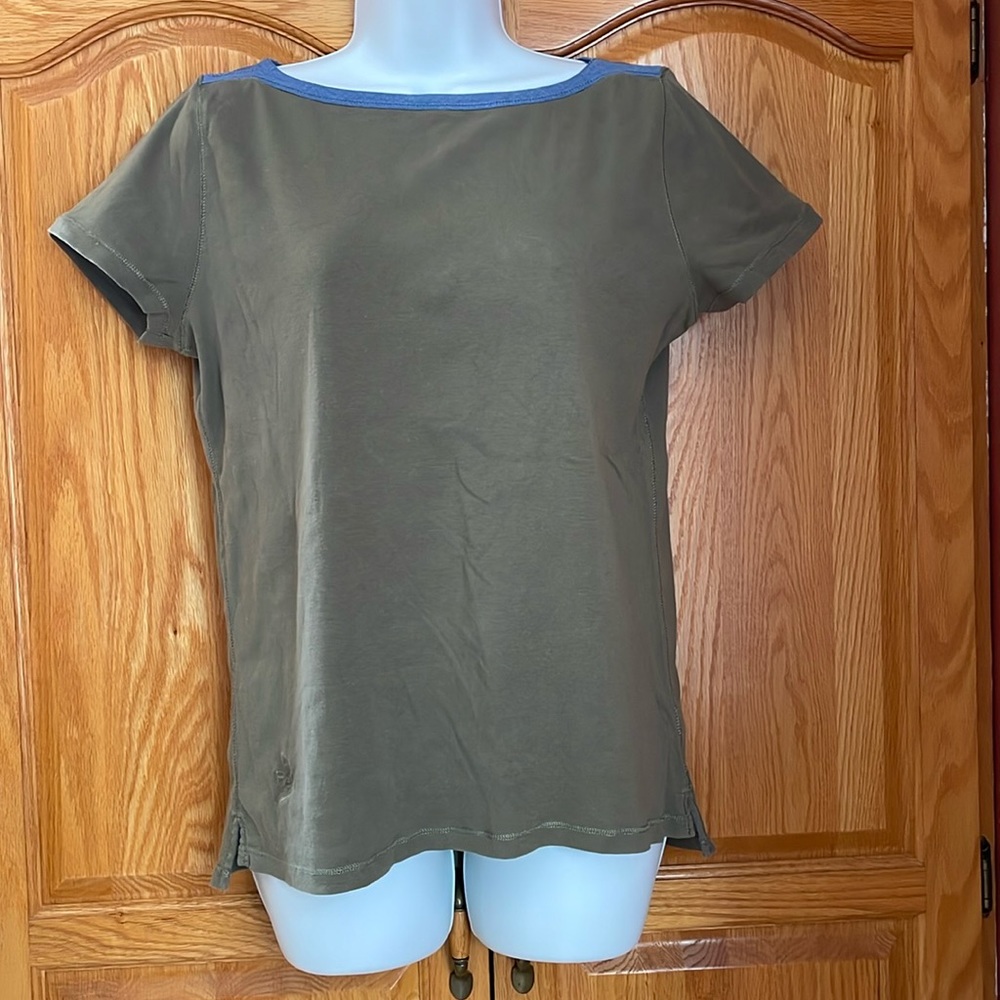 RALPH LAUREN Top T-shirt 100%Cotton Double Stitching Size LARGE